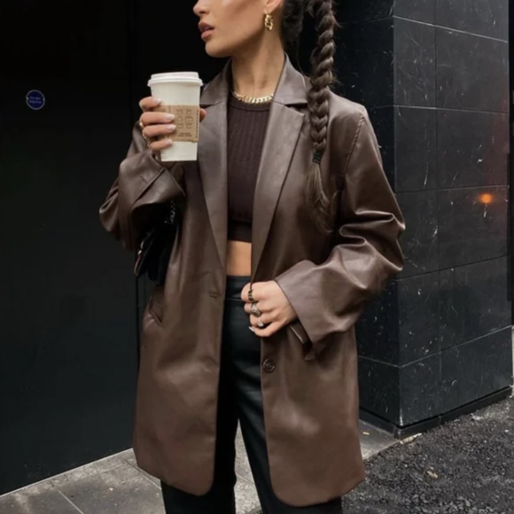 Brown Leather Blazers
